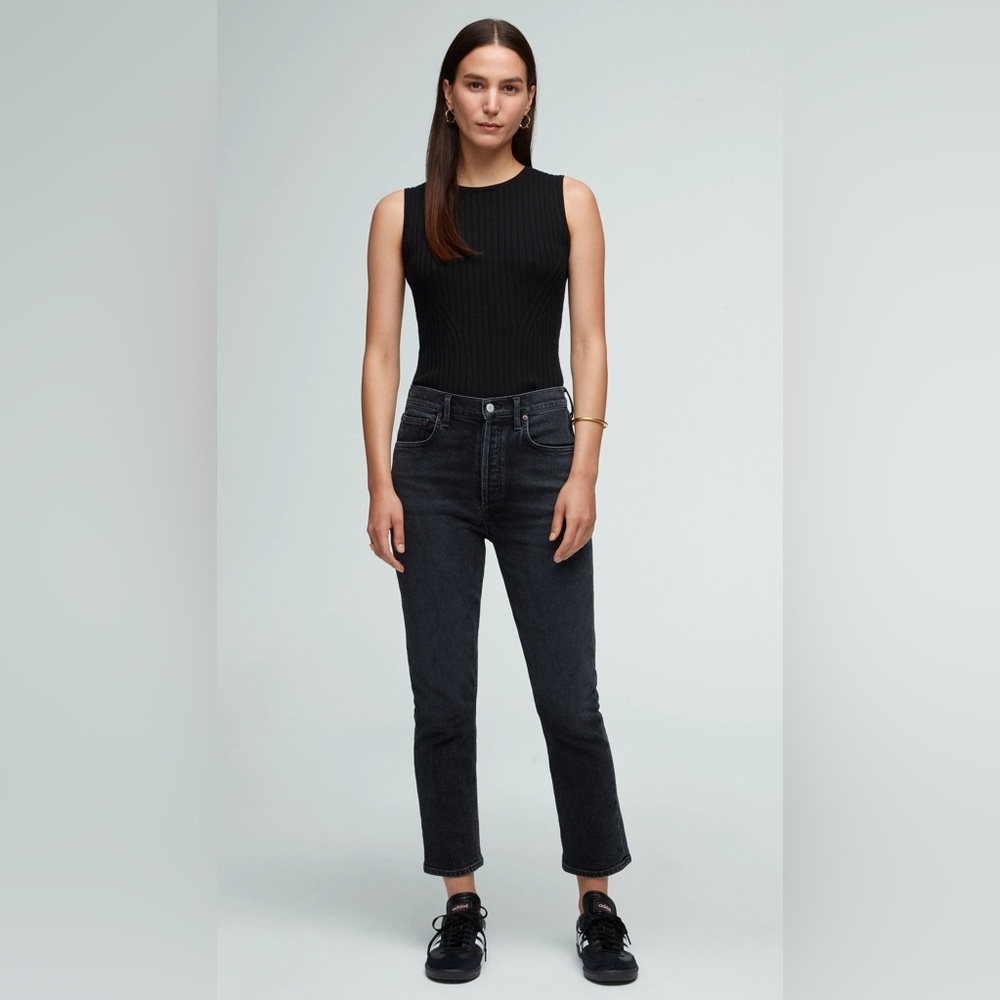AGOLDE Riley High Rise Straight - Black - Size 23 - Picture 5 of 16
